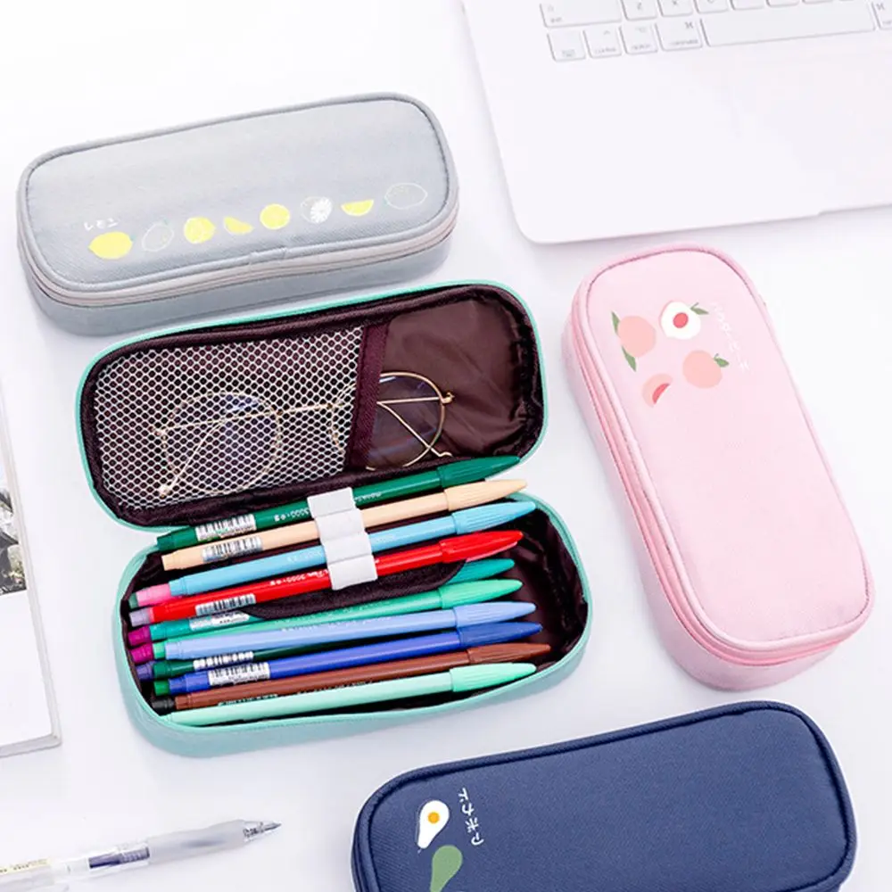 

for Student Oxford Cloth School Supplies Large Capacity Stationery Bag Oxford Pencil Bags Cosmetic Bag Fruit Story Pencil Case