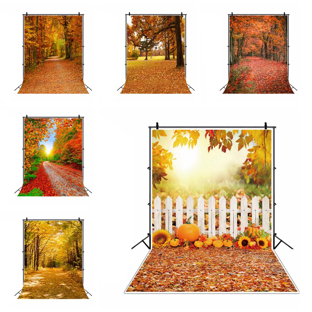 

Yeele Autumn Landscape Photocall Red Maple Forest Photography Backdrops Personalized Photographic Backgrounds For Photo Studio