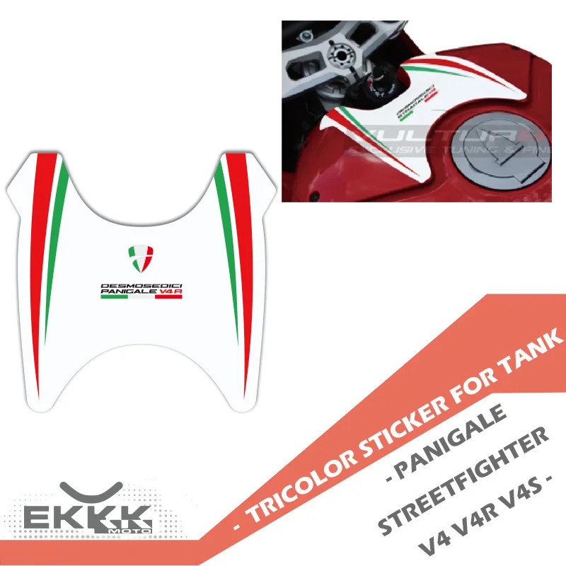 For Ducati Panigale Streetfighter V4 V4R V4S V4SP Tank Tricolor Sticker Decal with LOGO Year 2018 / 2021 New 2023 new men s film broadcast camera arri printed casual hoodie sweatshirt tricolor with street pullover top sweatpants suit