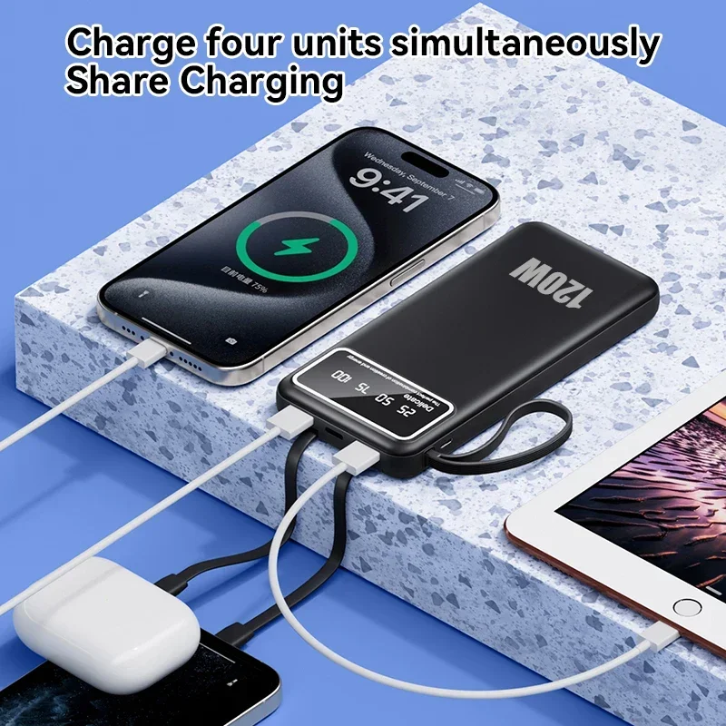 Xiaomi 50000mAh High Capacity 2 in 1 Power Bank 120W Fast Charge Powerbank Portable Battery Digital Display For iPhone Samsung 6