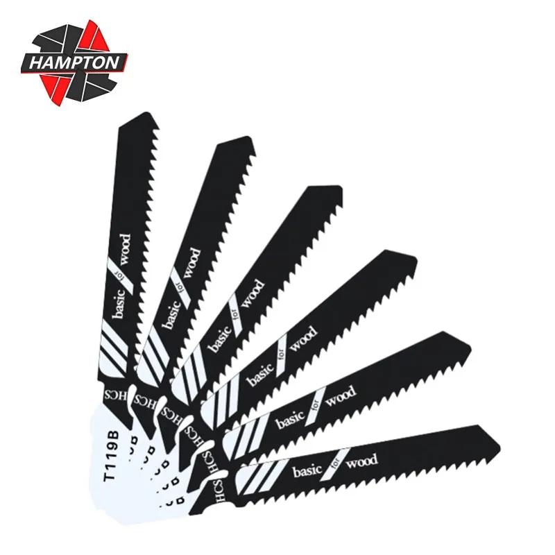 

HAMPTON T119B Jig Saw Blade HCS Wood Assorted Blades Jigsaw Blades T Shank Power Tool Reciprocating Saw Blade