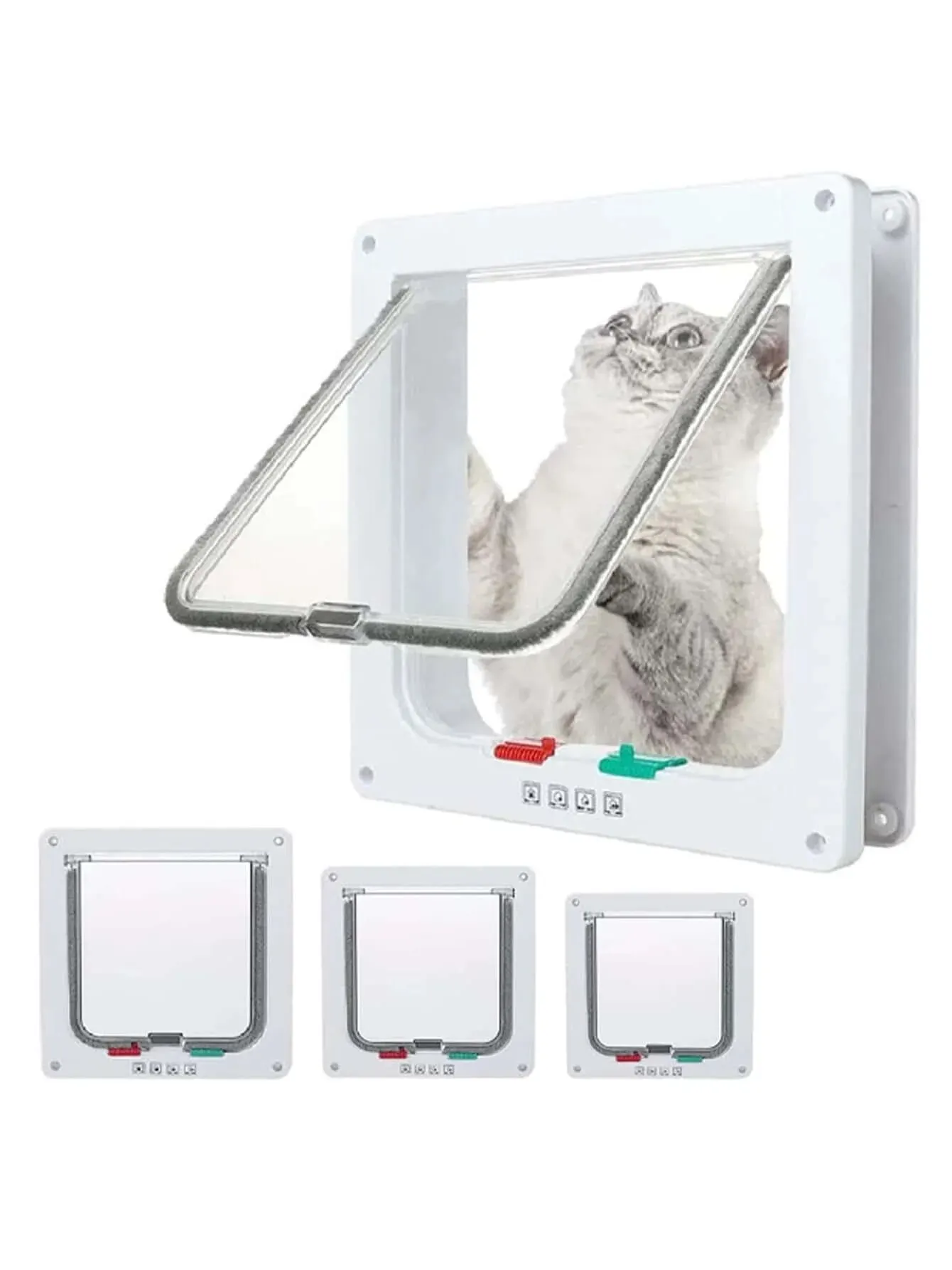 Cat Door 1PC Dual Entry and Exit Door Opening for Pet Cats