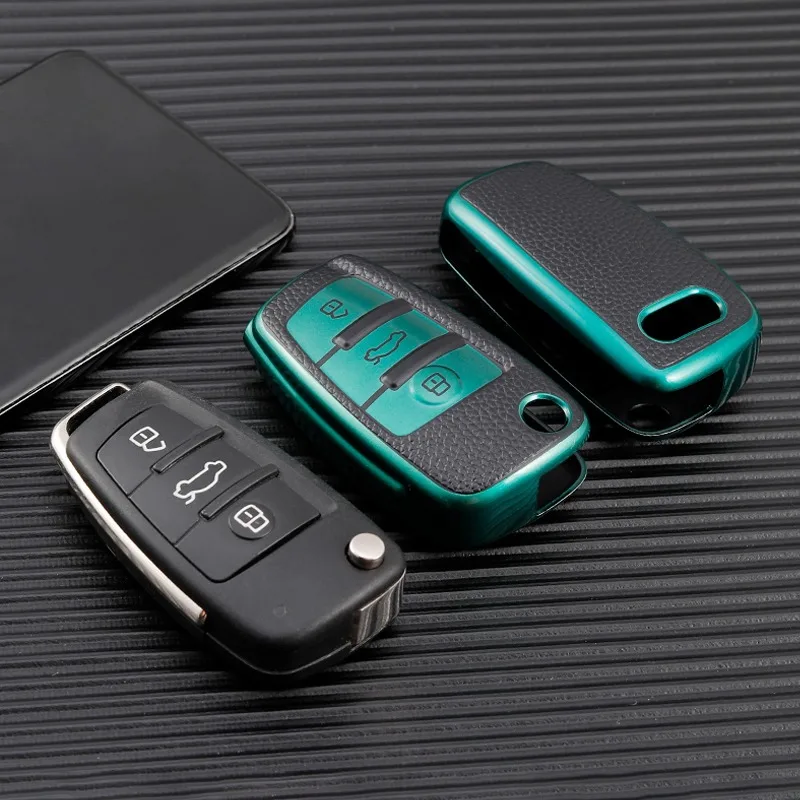 Luxury Leather TPU Key Fob Cover – Premium Car Key Shell Accessory