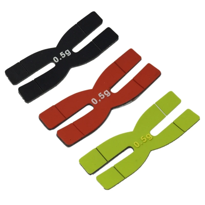 

77HC 3 Pcs H-shaped Silicone Tennis Racquet Tapes 0.5g Badminton Racket Weight Strips Bar Easy to Use