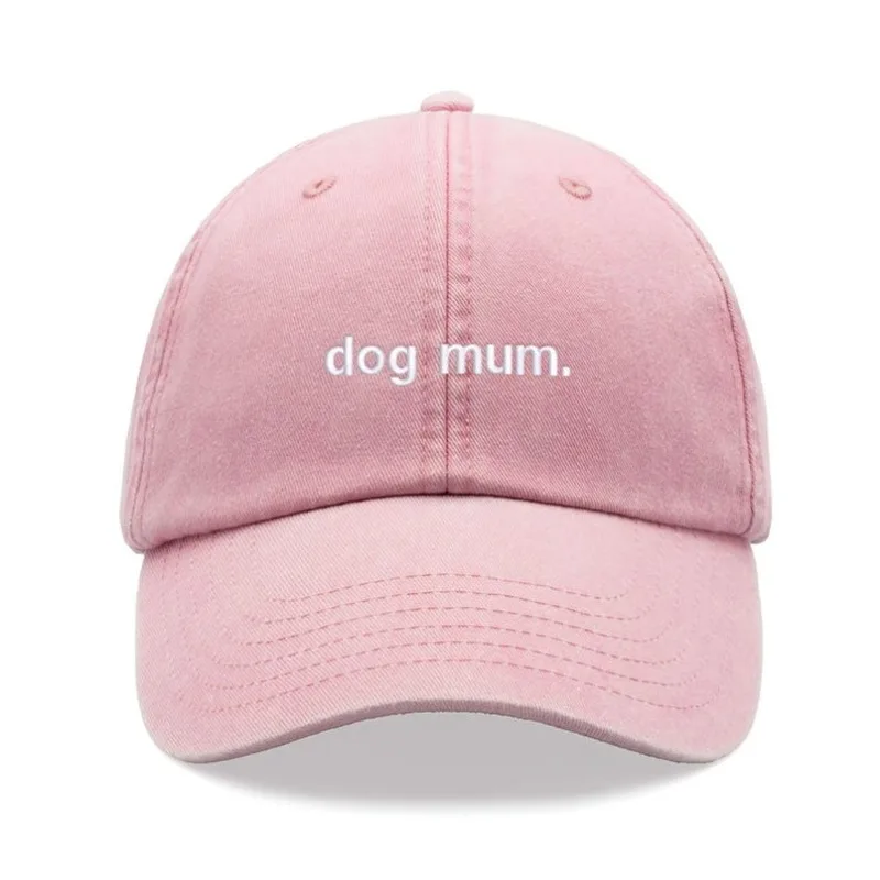 1 Stück „Hunde-Mama“. Vintage Gewaschene Kanye Baseballkappe für Damen, Freizeit-Fahrermütze Niedrig Verstellbare Winddichte Dad-Cap für Tägliches Tragen – Detail 6
