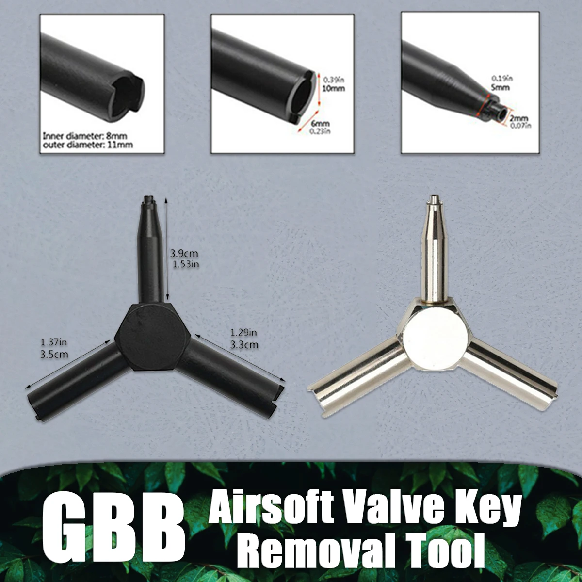 

Tactical GBB Airsoft Gas Valve Key Steel Triple Army Force Magazine Charging Removal Tool For Hunting KSC WA GAS Pistol Rifle