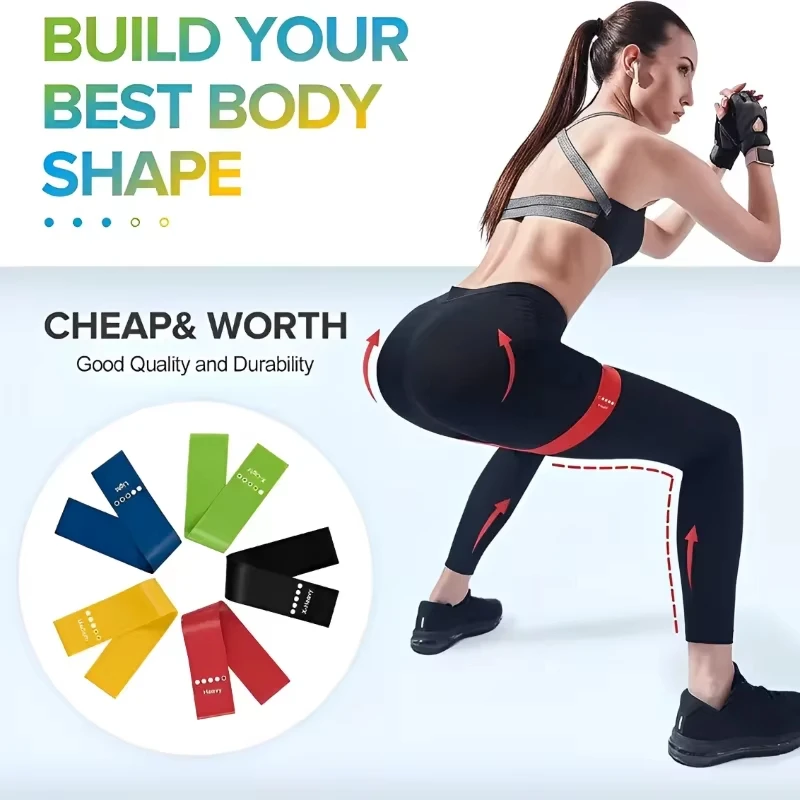 Resistance Bands 5Pcs Tpe Resistance Bands Fitness Set Rubber Loop Strength Training Workout Expander Yoga Gym Equipment Elastic Portable Pilates