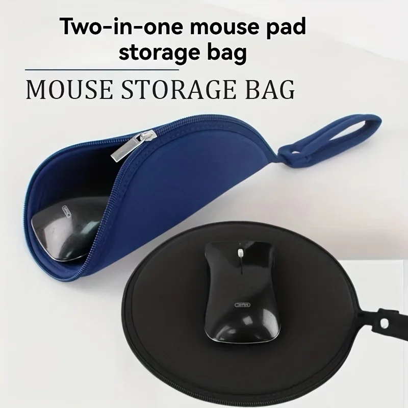 Portable Digital Storage Bag with Mouse Pad & Headphone Pouch -Multifunctional Organizer for Travel, Data Cables,and Accessories