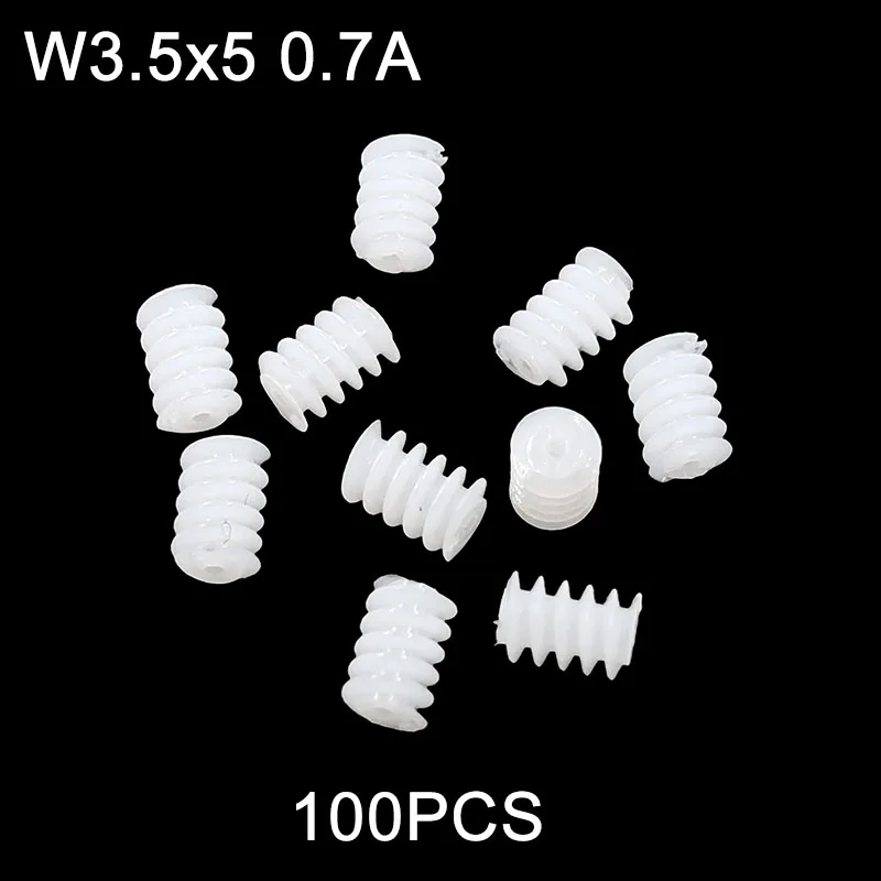 3.5*5mm 0.7A 0.3M Worm Gear Turbine Pinion Hole 0.7MM Plastic Gear Toy Accessories Technology Parts 100pcs/lot