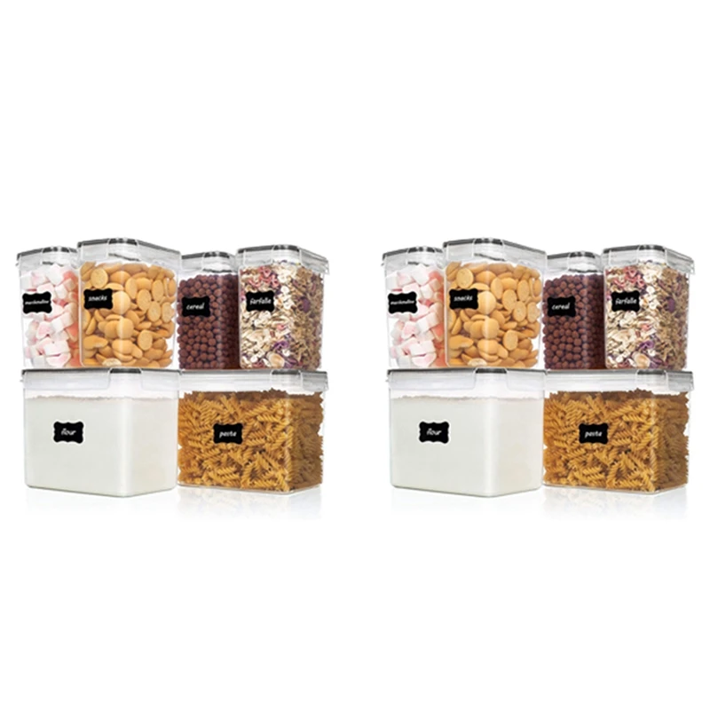 

Airtight Food Storage Containers 12 Pcs - Plastic BPA Free Kitchen Pantry Storage Containers For Sugar,Flour And Baking