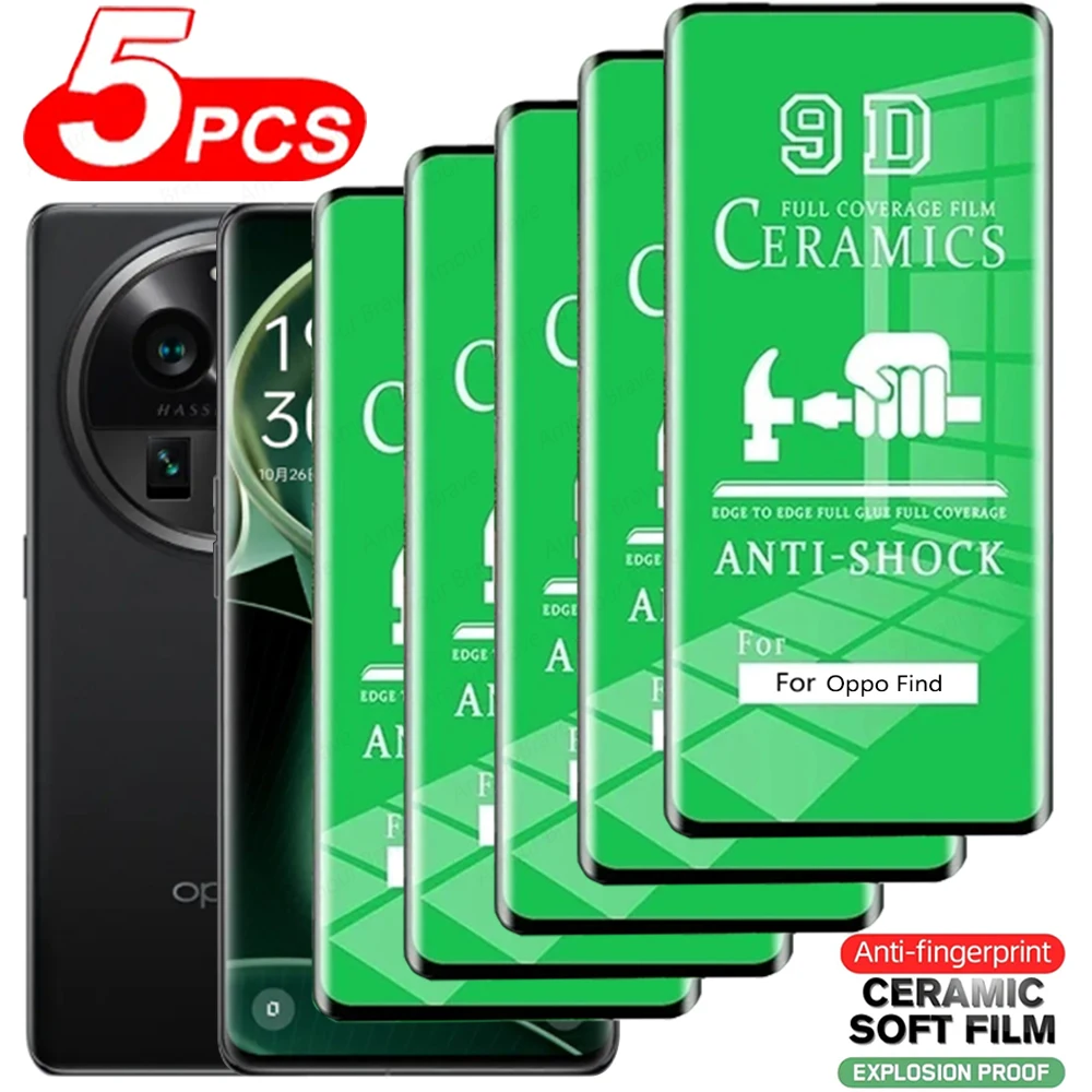 Pellicola protettiva per schermo intero lite Neo in ceramica morbida HD da 5 pezzi per Oppo Find X6 X5 X3 Pro_voghion.com