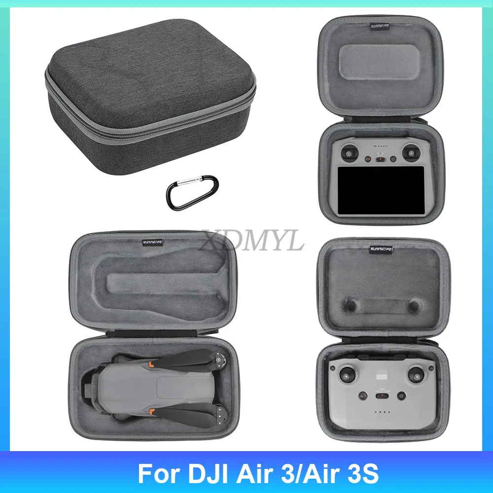 Sunnylife Storage Bag Handheld Crossbody Carrying Case Body+Controller Bag For DJI Air 3/Air 3S RC 2/RC N2/N3 Drone Accessories