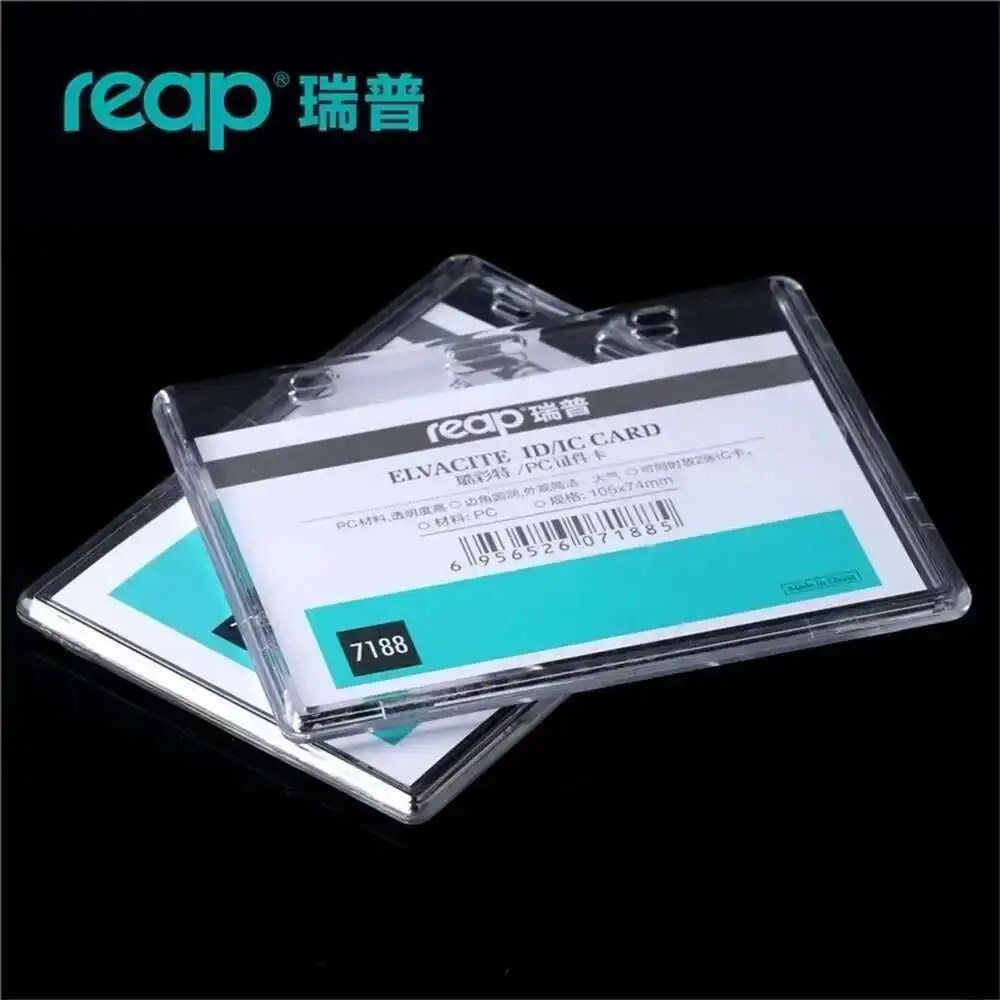 7187 Big Reap Size(105mmx74mm) Acrylic Card Clear Vertical Horizontal Style For Office Id Name Tags And Badge Holder