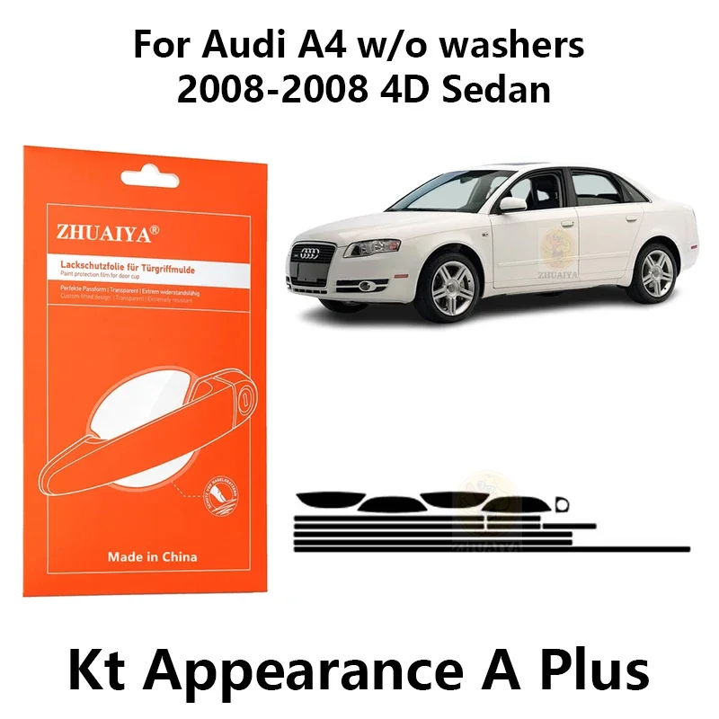 

Защитная пленка ZHUAIYA для красок дверной ручки, ТПУ PPF для Audi A4 w/o стиральных машин 2008-2008 4D Седан
