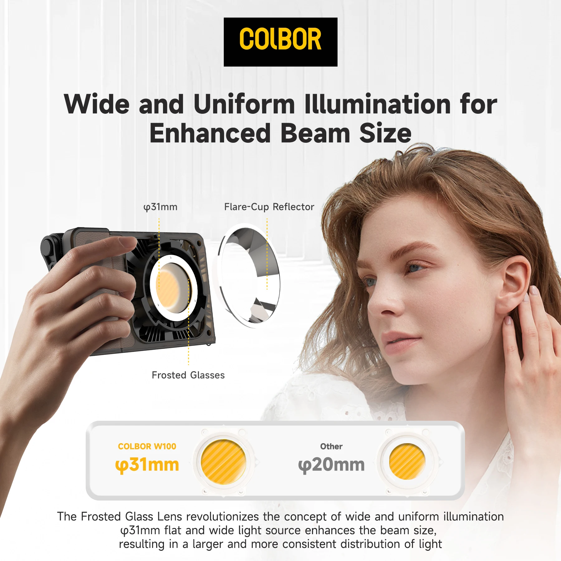 Colbor Wonder W100 RGB 100W LED Video Light with Battery Power Base Pocket Photography Fill Light for Shoot Vlog Live Streaming 4