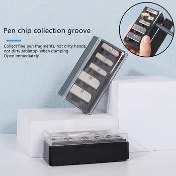 (BF06) Affilapenne multifunzione a 5 fori con coperchio per matite eyeliner e lipliner