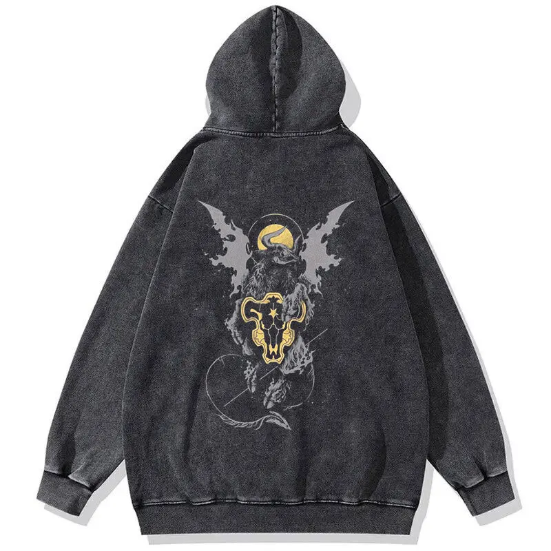 Anime Black Clover Hoodies Hip Hop Vintage Sportwear Men Women