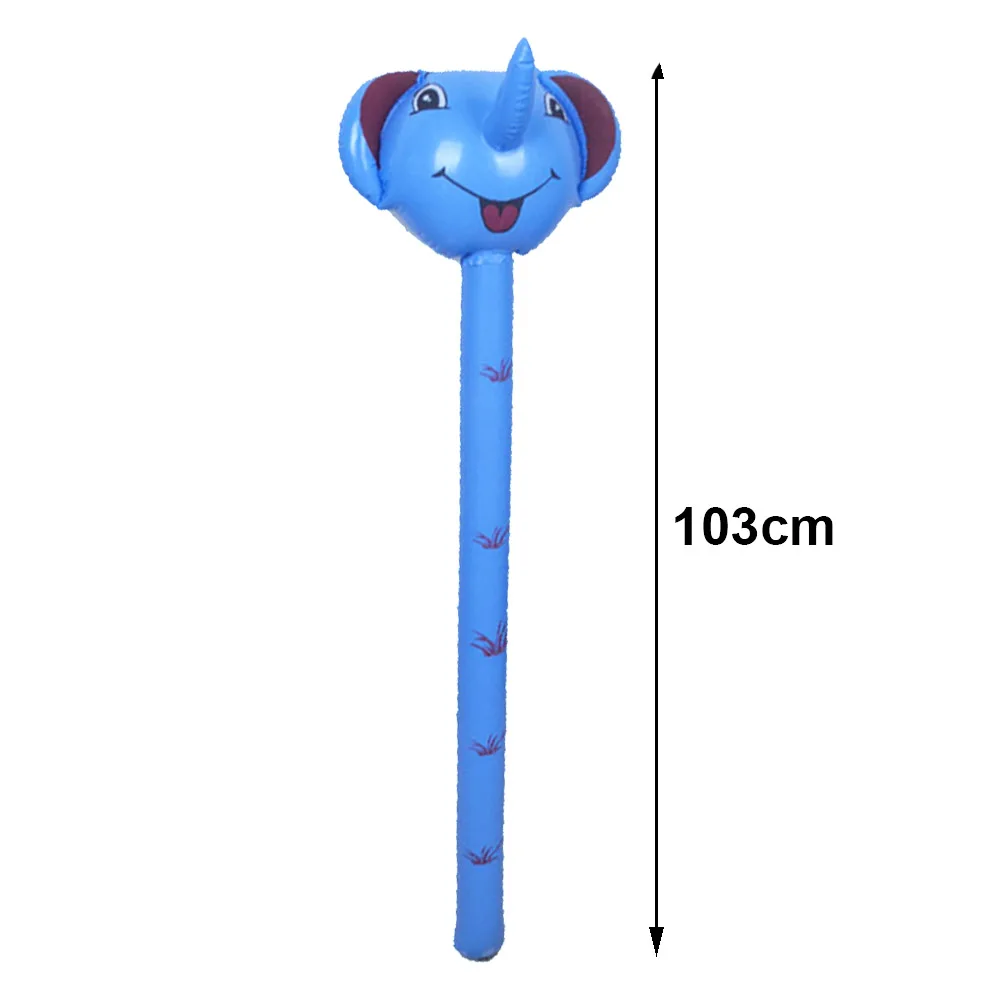 Cartoon Animal Inflatable Stick Balloon Toy - Pig, Bunny, Horse Jungle Set, Kids Birthday Gift