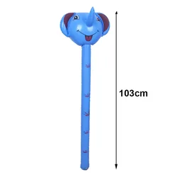 Cartoon Animal Inflatable Stick Balloon Toy - Pig, Bunny, Horse Jungle Set, Kids Birthday Gift - As Shown (Elephant)