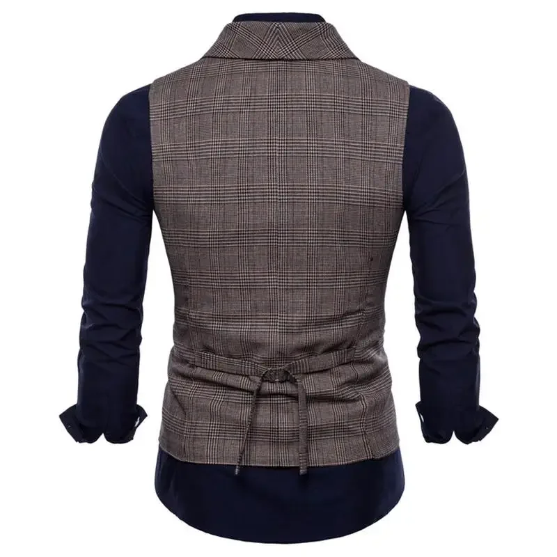 Spring and Autumn New Men's Tank Top Fashion Casual Plaid Fashion Vest