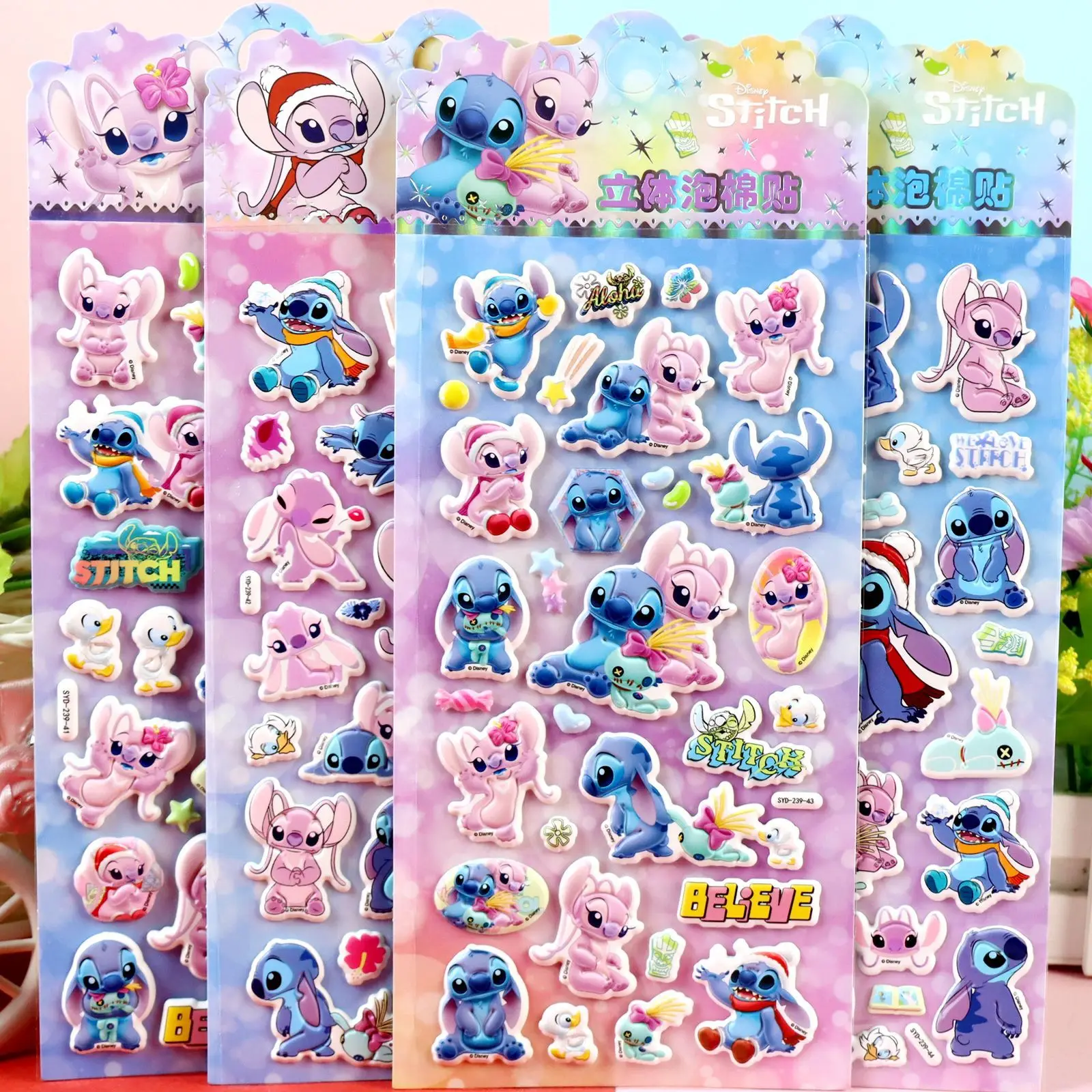 Stickers 3D Stitch & Angel Disney - Adhésifs Mignons et Variés