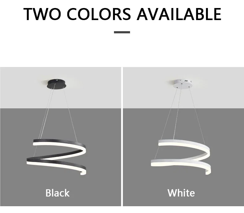 Description Picture 4 of itemSimple Special Shape Nordic Led Pendant Lights Dimmable Living Dining Room Chandelier Bedroom Ring Hanging Lamp Lighting Fixture
