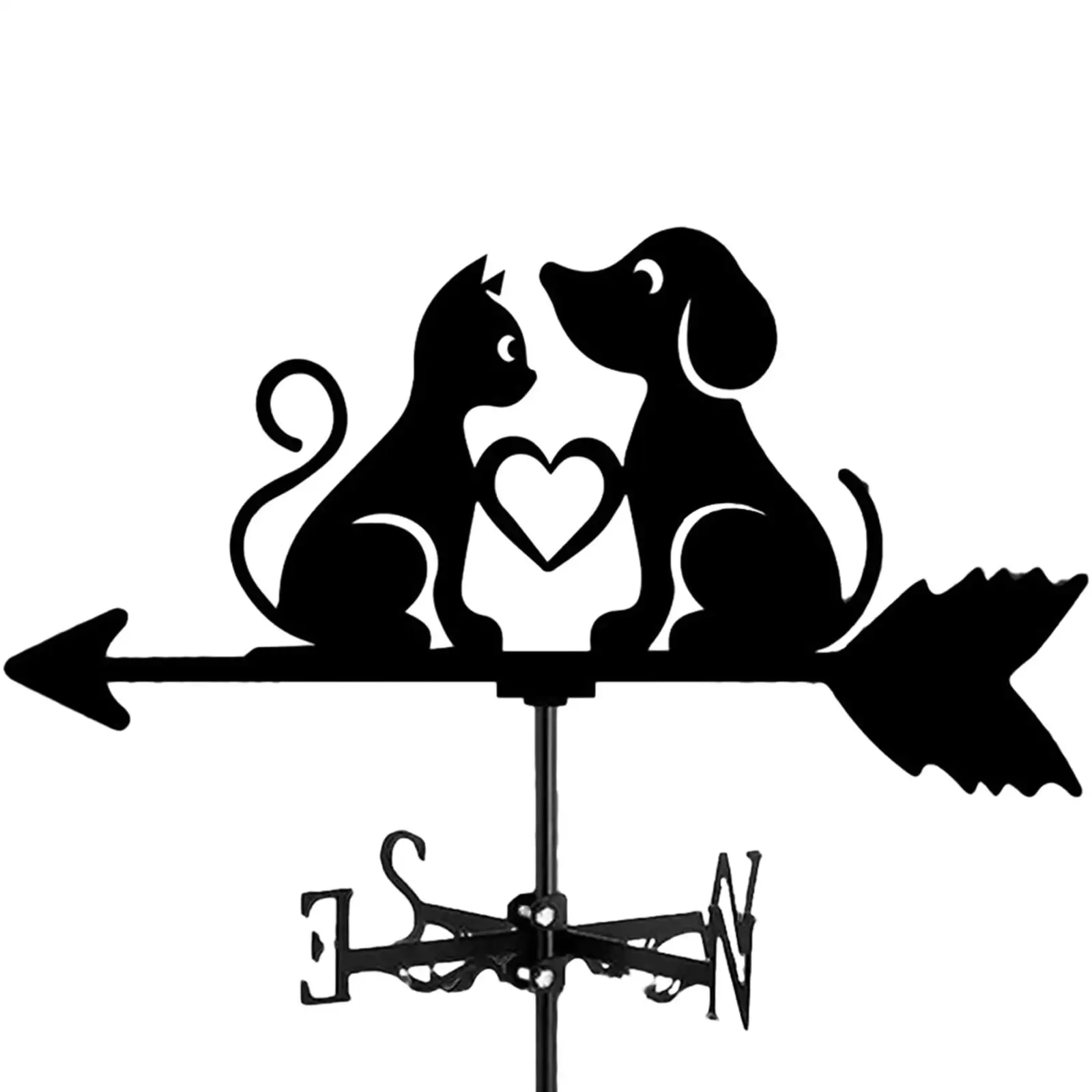 Dog Cat Silhouette Yard Roof Garden Weathervane Metal Wind Vane Wind Direction Indicator for Barn Gazebo Garage Farm Cupola garden art decor,wind spinner