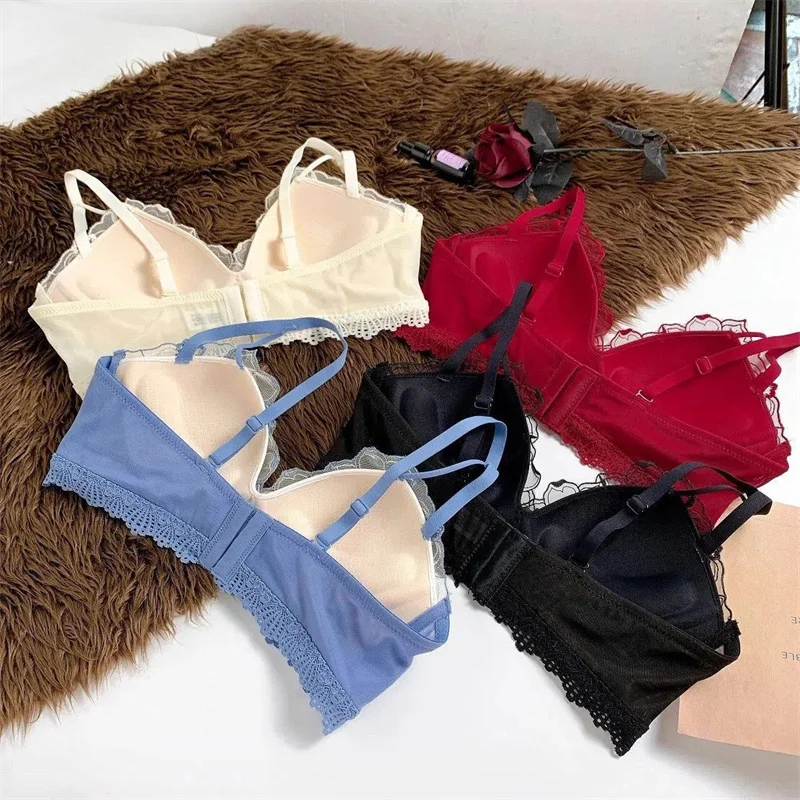 Bralette Push Up Bra for Women Underwear Lace Sexy Women's Bra Black Bow Lingerie Ropa Interior Femenina Brasieres Para Mujer