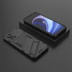 OnePlus Ace 5G Shockproof Magnetic Armor Protective Phone Case with Stand Holder for Oneplus ACE 5G (Black)