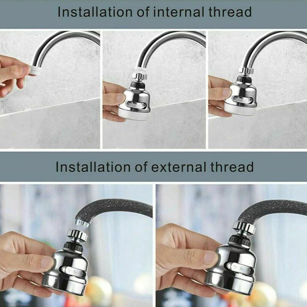 360 Degree Sprayer Water Saving 2.5 oz (71g) 3.23 (H) x 2.05 4 adjustable parts Faucet Head Nozzle Sprayer Tap