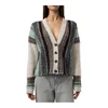 Trendyol TYZA Women's Cardigan Color Block Casual Regular Fit V Neck Knitwear Standard Sleeve SweatersJumpers Cardigan V Neck 3