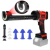 Cordless Caulking Gun for Makita 18V Battery with LED Light 4 Adjustable Speed Adhesive Gun 10oz/300ml Silicone Gun (No Battery) 1