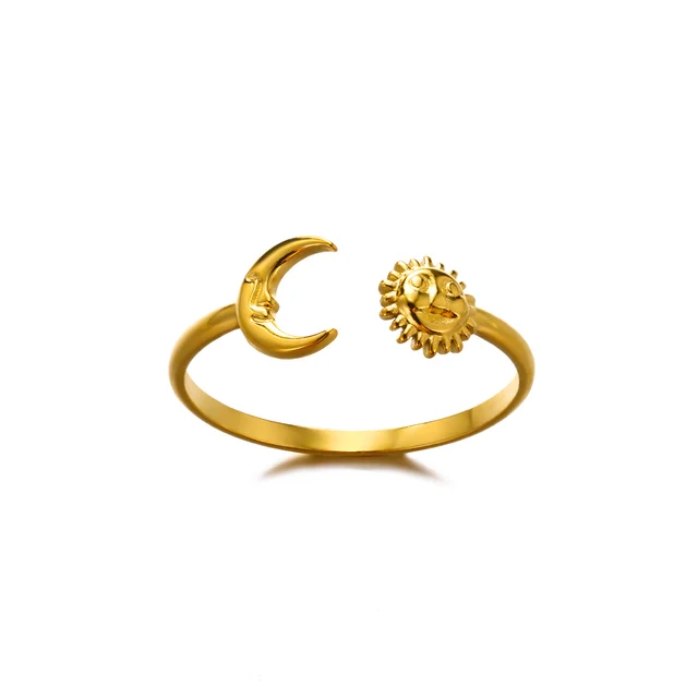 Bagues en acier inoxydable 316L pour femmes, couleur or réglable, petite étoile ouverte, bijoux féminins, cadeaux de mariage, nouvelle tendance