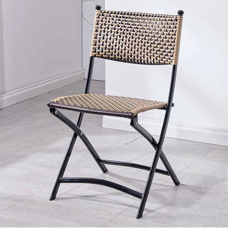 Dining Chairs Metal Space Saving Outdoor Folding Lounge Chair Wicker Beach Sillas De Comedor Balcony Furniture