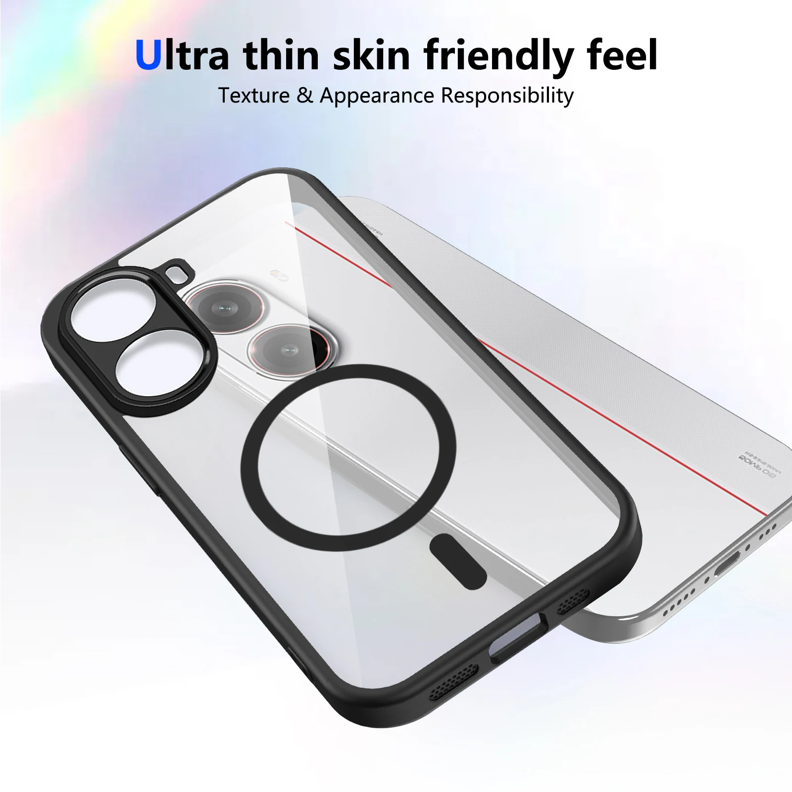 Magnetic Luxury Clear Shockproof Phone Case with Wireless Charging Capability