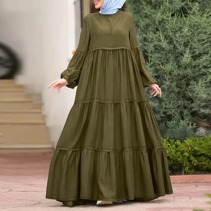 Women Islamic Robe African Dresses Dubai Turkish Modesty Kaftan Long Dress Plain Abaya Muslim Robes Ramadan Eid Muslim Clothes