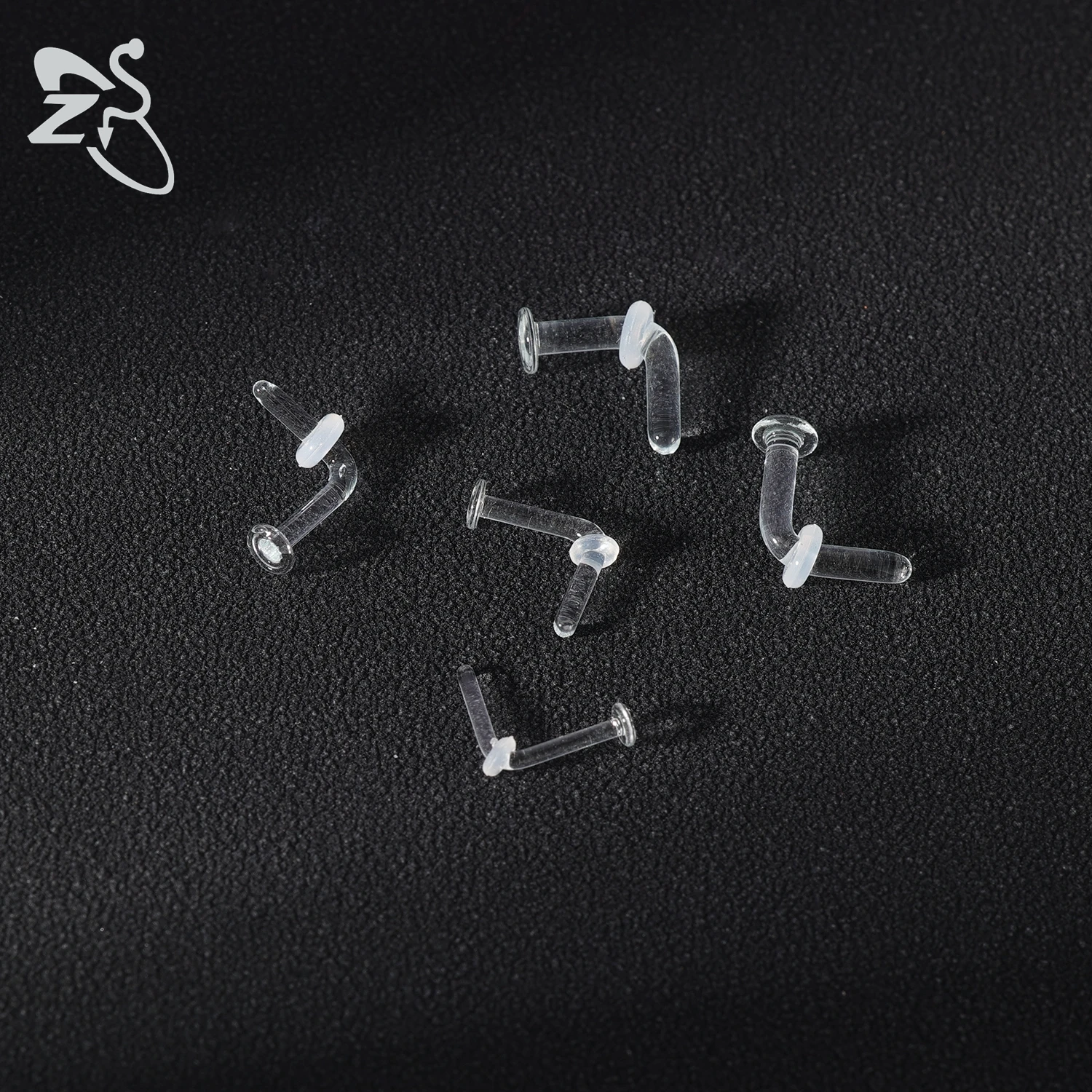 ZS 투명 유리 코 피어싱 리테이너, 보이지 않는 L/I 모양 코 스터드, 0.8-2.4mm 연골 Daith 나선 피어싱 쥬얼리, 1 PC
