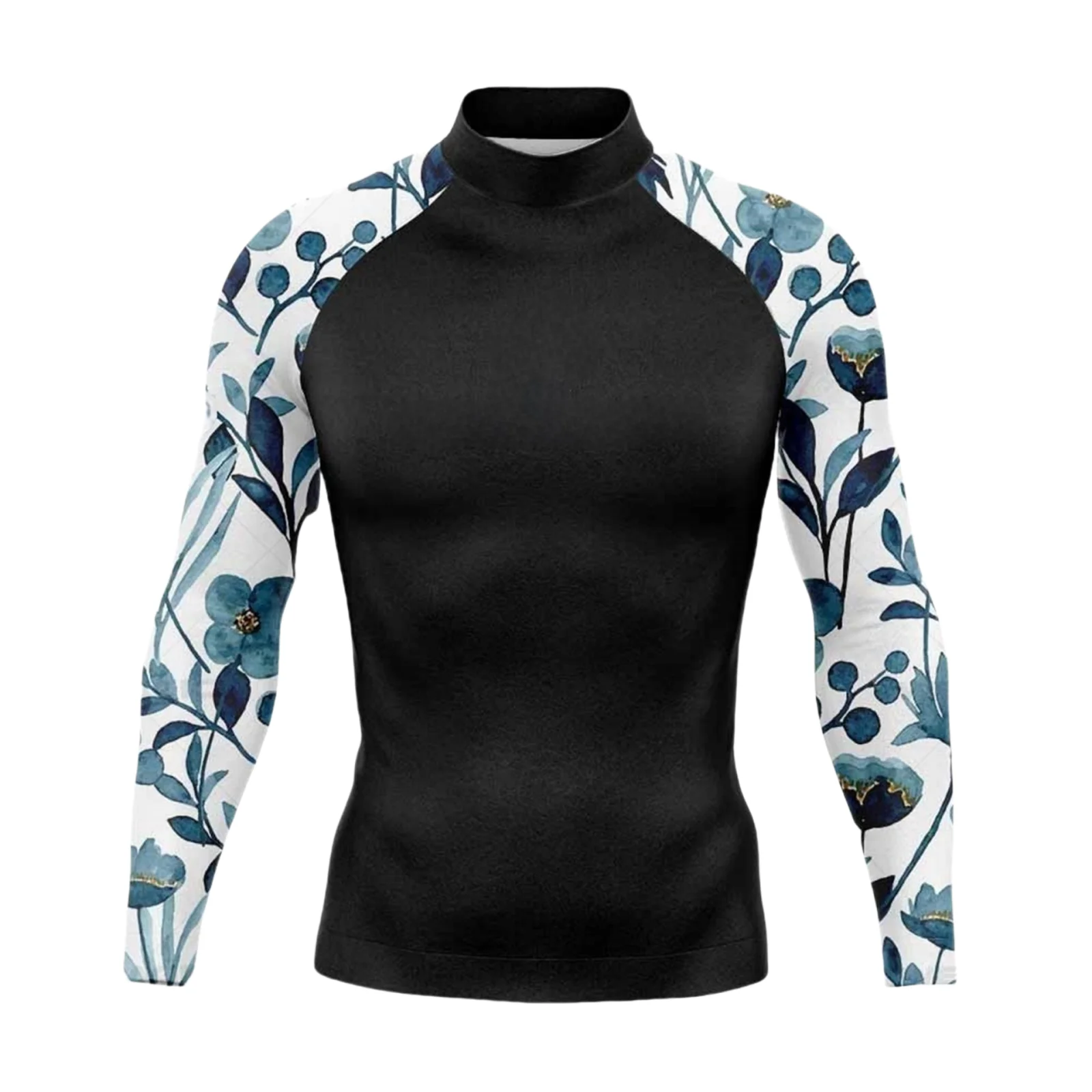 Men's Funny Swimwear Rash Guards Long Sleeve Surf T-shirt UV Protection Swimsuit Surfing Diving Swimming Skinsuit Rashguard