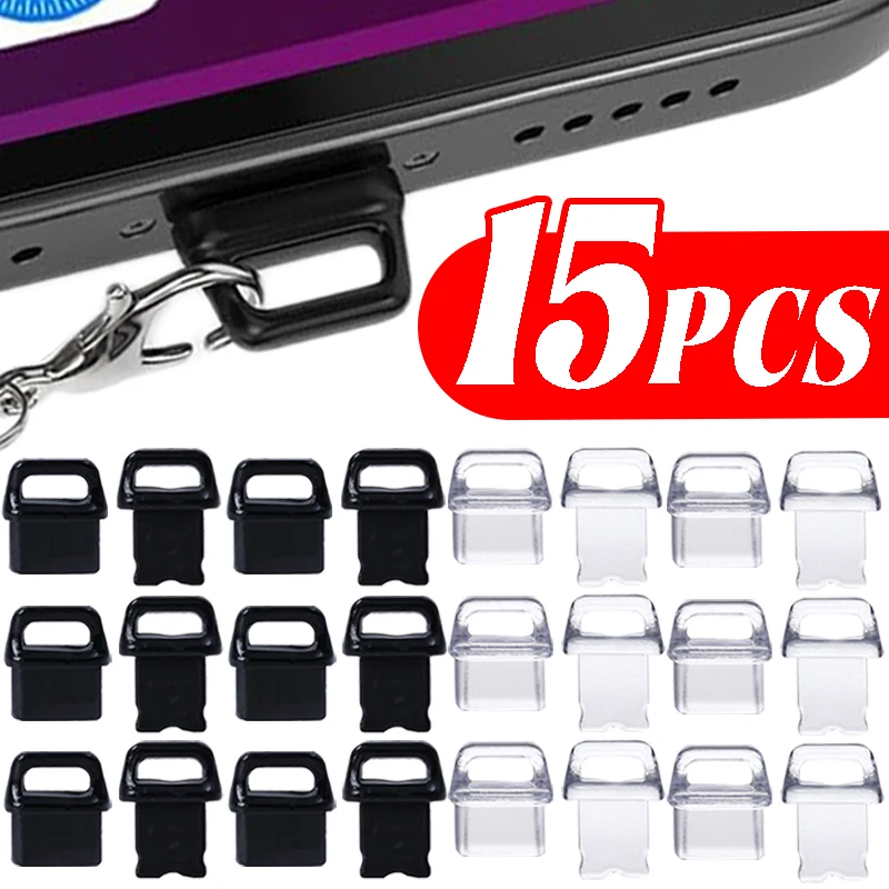 Universal Soft USB-C Port Cover with Easy Grip Dustproof Plugs