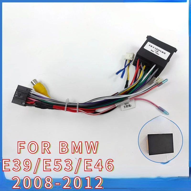 

Canbus box Adaptor Decoder For BMW E39 E46 With 16Pin Power Wiring Harness Cable Android Radio Stereo Navigation power cord tail