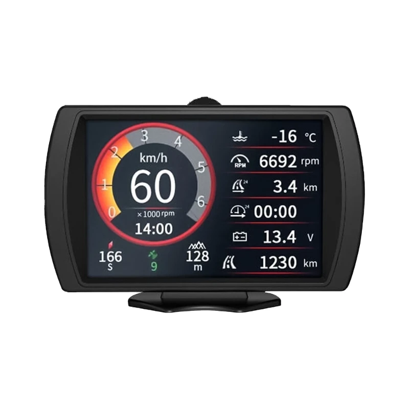 

68UF HighDefinition HUD Car Head Up Display Overspeed Alarm Speedometer GPSHUD Digital Gauges Auto Fatigue Driving Reminder