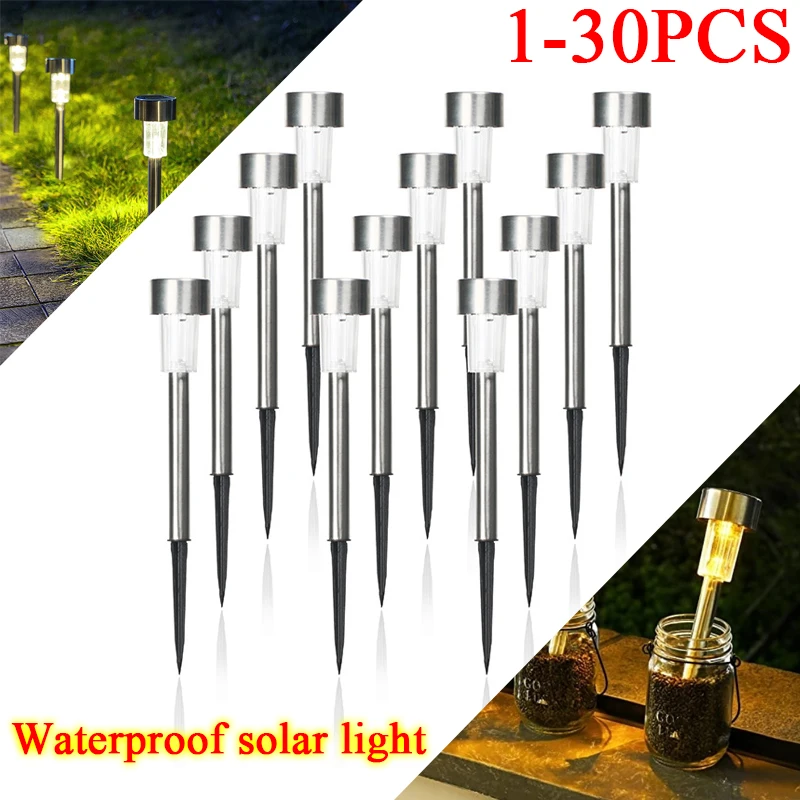 Outdoor Solar Powered Lamp, Jardim Decoração Ferramentas, iluminação de paisagem impermeável para Pathway, Pátio, Quintal, Gramado, 1-30pcs