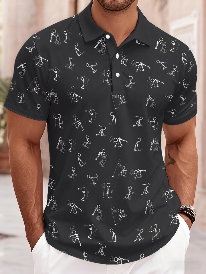 2026 Summer Men's Polo Shirt 3D Printed Pattern Breathable Lightweight Casual Sports Outdoor Men's Clothing