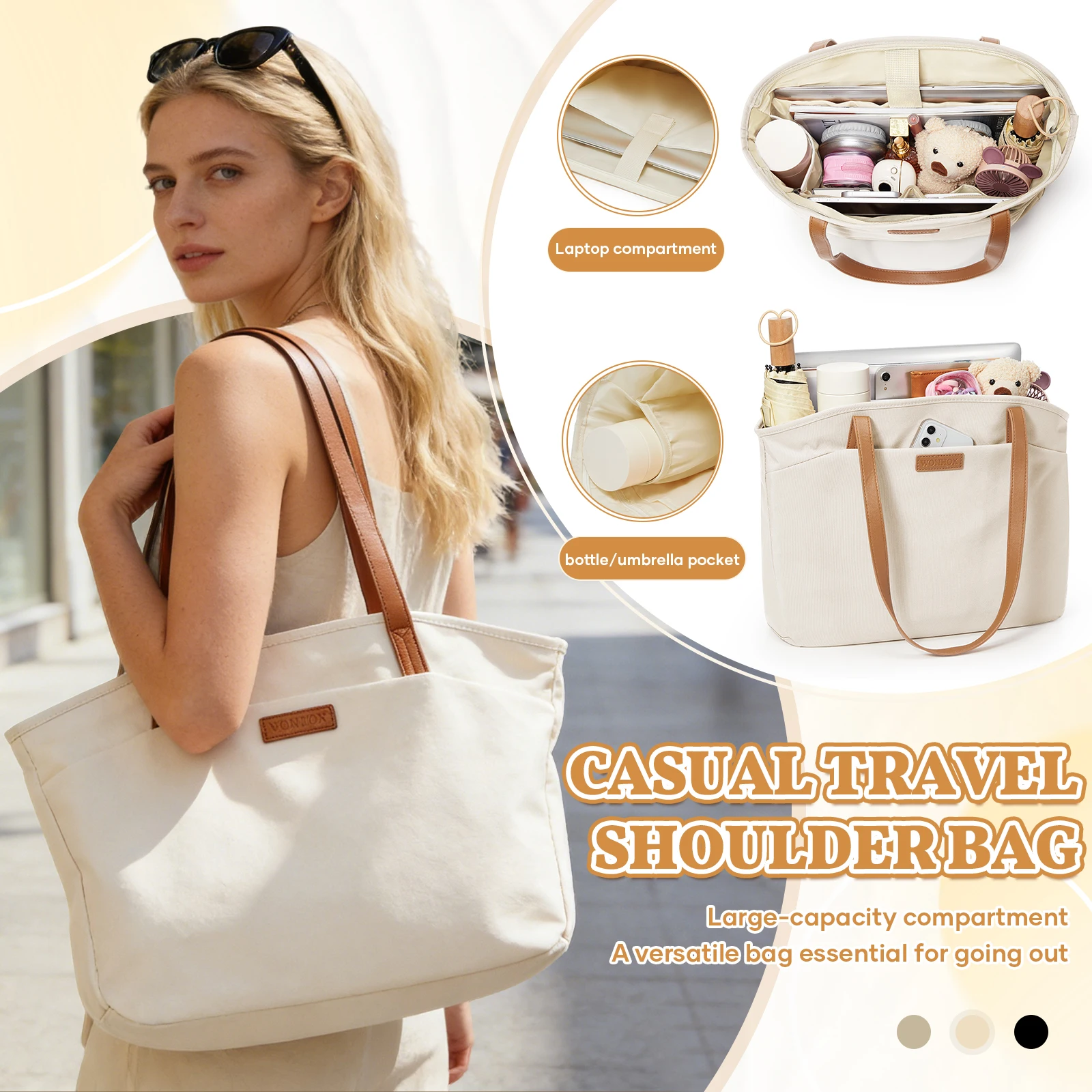 Women's Large Capacity Tote Bag - Stylish & Functional Shoulder Bag