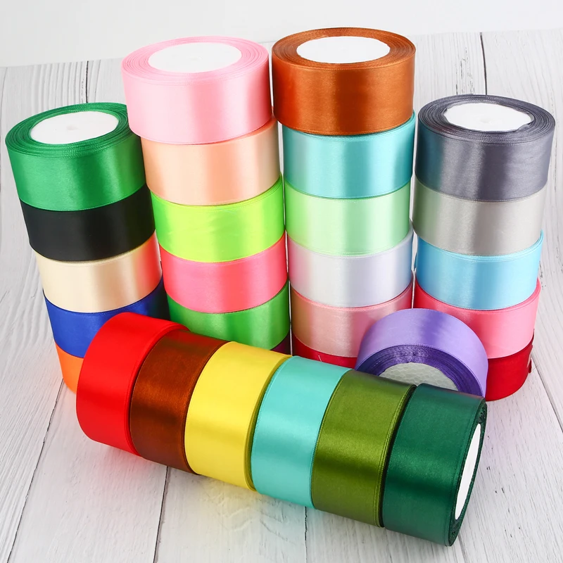 Premium Satin Ribbon for Crafts and Sewing - 25 Yards, Various Widths