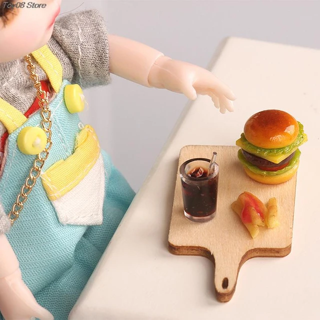 5pcs 1/12 Dollhouse Miniature Burger Box Mini Kitchen Food Scene Model  Decor Pretend Toys - AliExpress