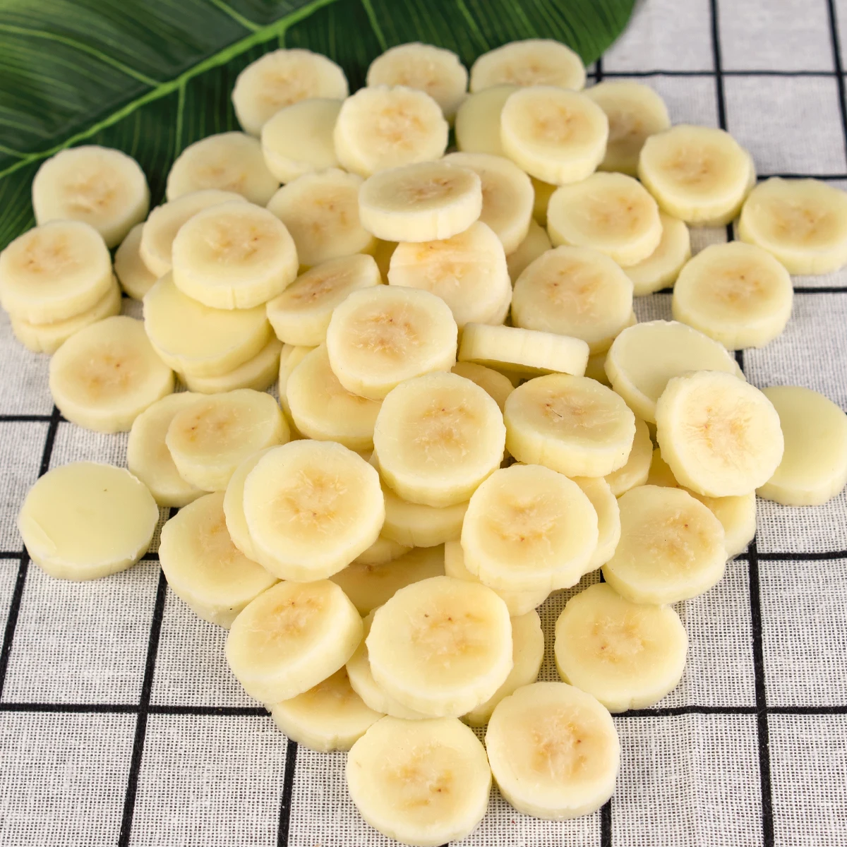 PVC Artificial Waffle DIY Toys Banana Slice Imitation UV Print Long Round Fake Plastic Accessories for Cake Ice Cream Decoration