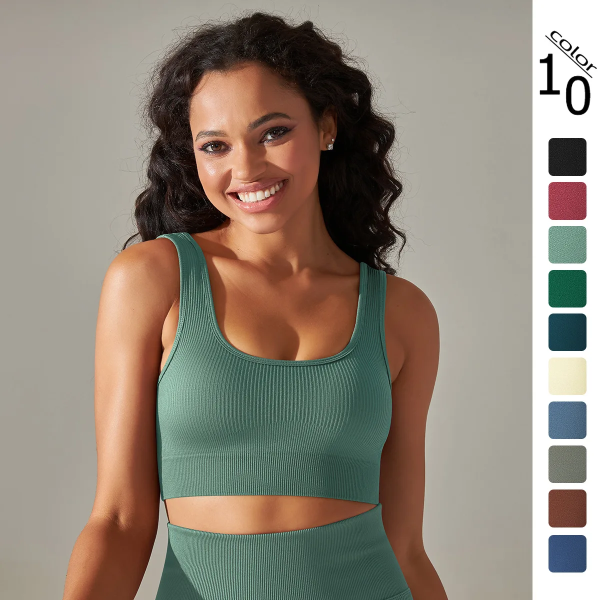 Women Sports Bra Fitness Shockproof Yoga Vest Crop Top Breathable Running Gym High Strength Bras Seamless Sports Underwear