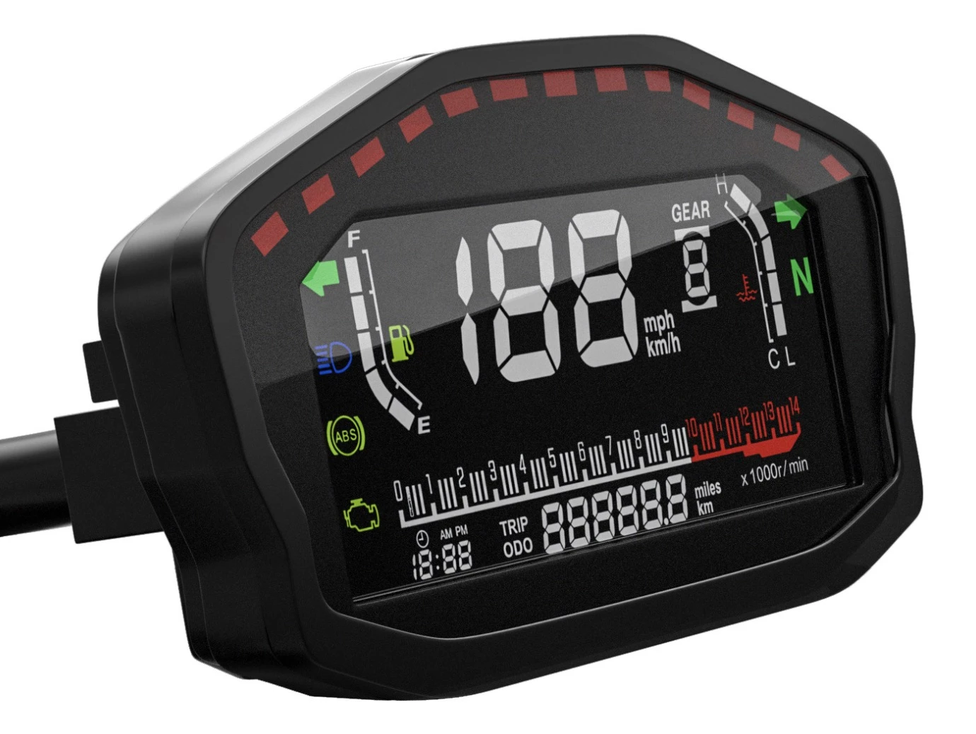 Compteur De Vitesse Moto Par Satellite Odomètre LCD numérique universel pour moto, tachymètre de vitesse sans  capteur mécanique, obtenez le Signal GPS du Satellite | AliExpress