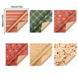 6pcs Kraft Wrapping Papers Wedding Package Printing Packaging Decoration